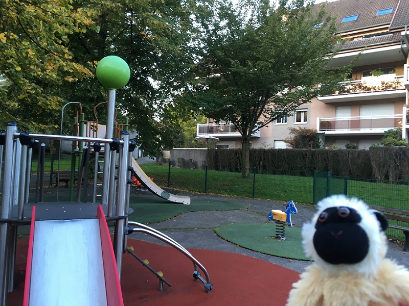 Mimono en la zona de juegos